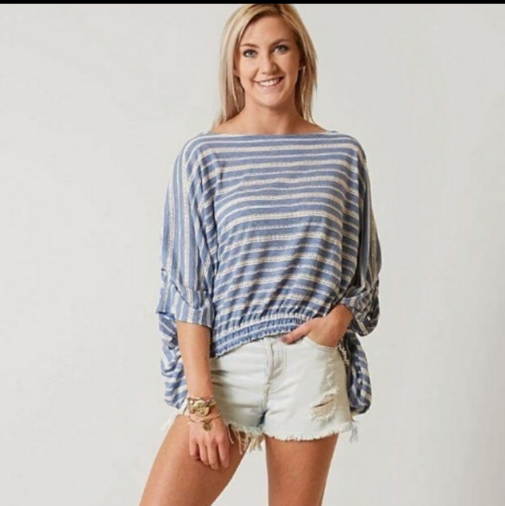 Free People Azelea Elastic Hem Oversized Dolman Sleeve Top